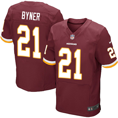 Men's Elite Earnest Byner Nike Jersey Burgundy Red Home - #21 NFL Washington Redskins